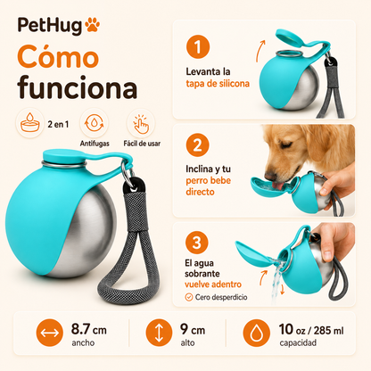 Botella Bebedero 2 en 1 para Perros