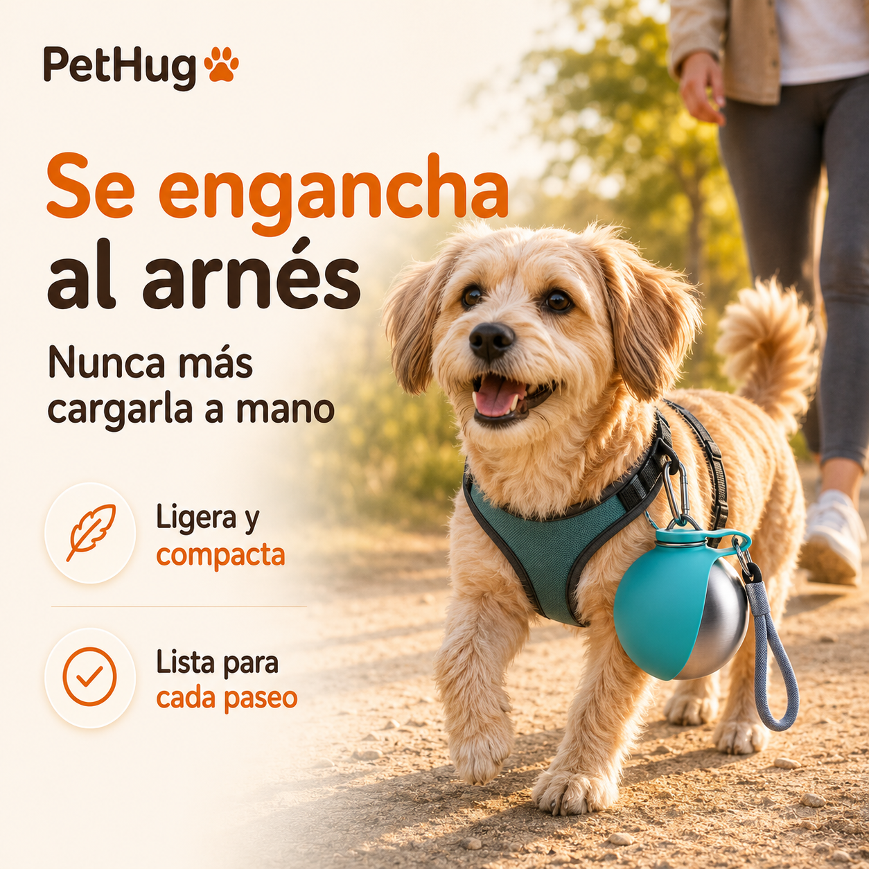 Botella Bebedero 2 en 1 para Perros