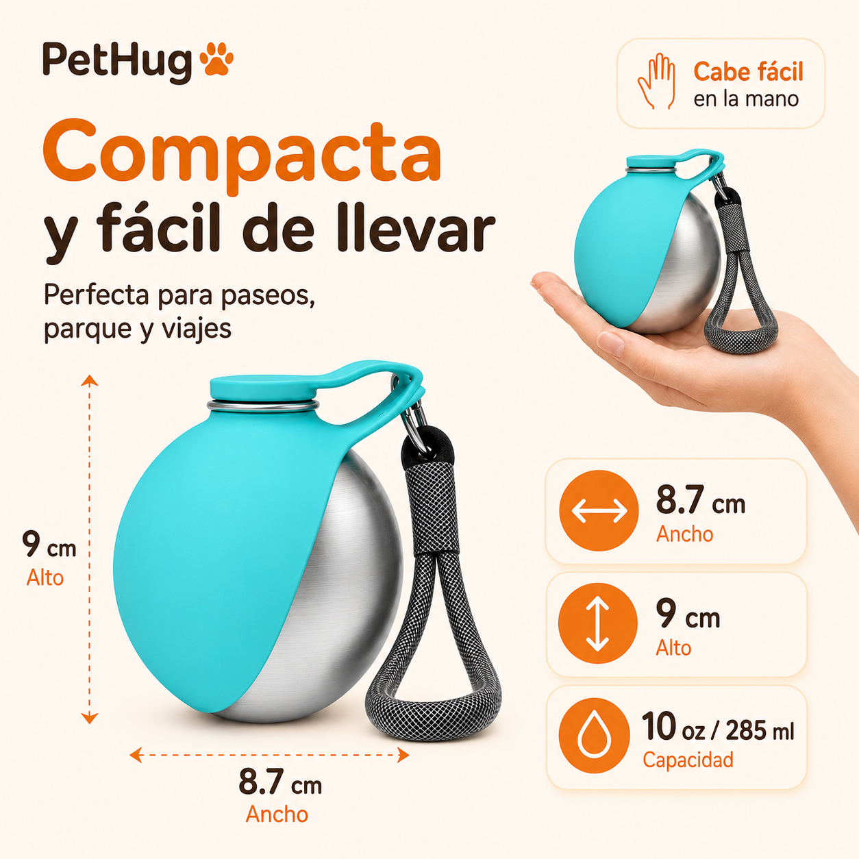 Botella Bebedero 2 en 1 para Perros