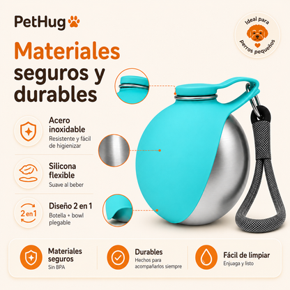 Botella Bebedero 2 en 1 para Perros